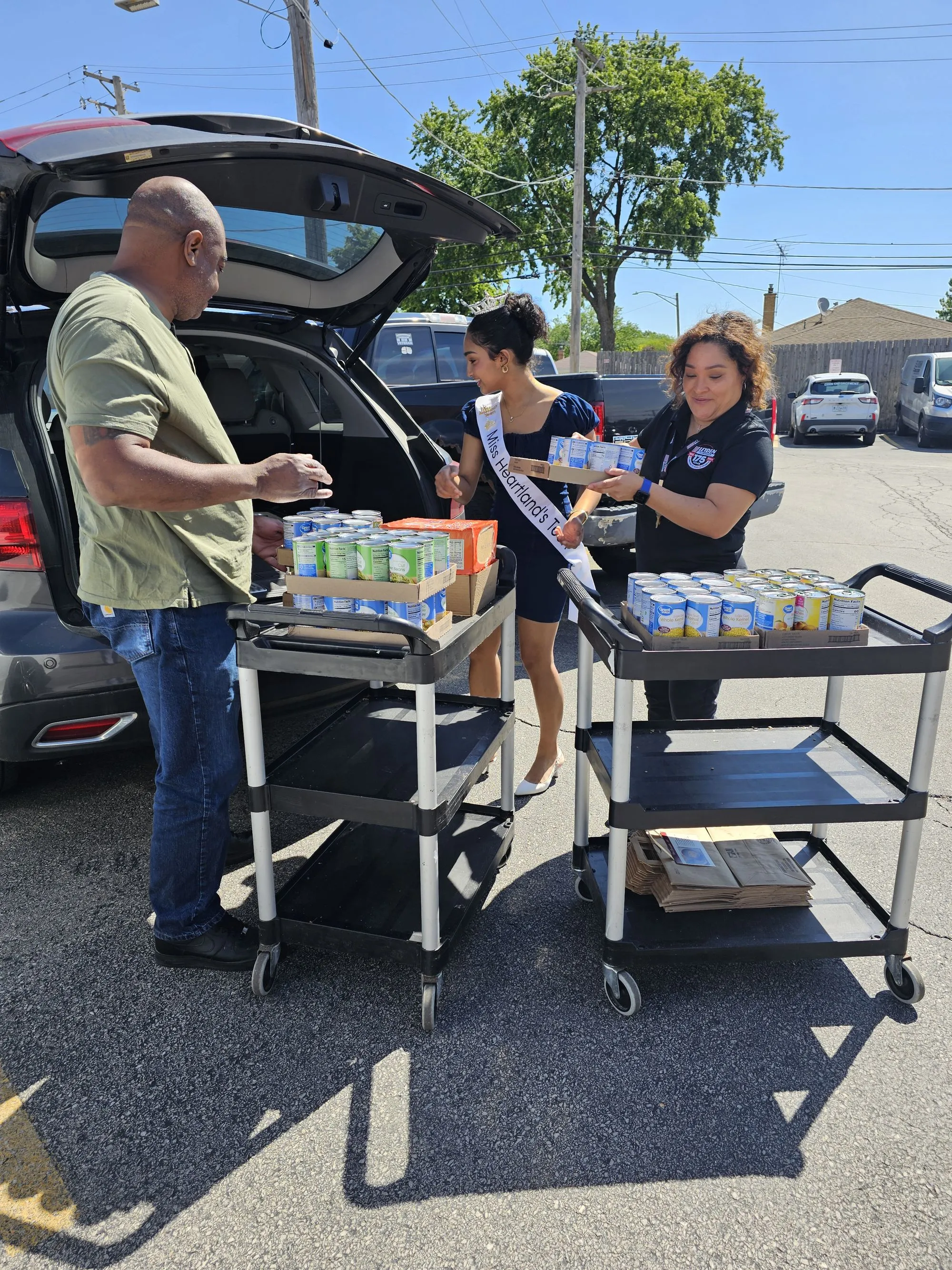 Helping Stock the Shelves at Leyden Township Food Pantry