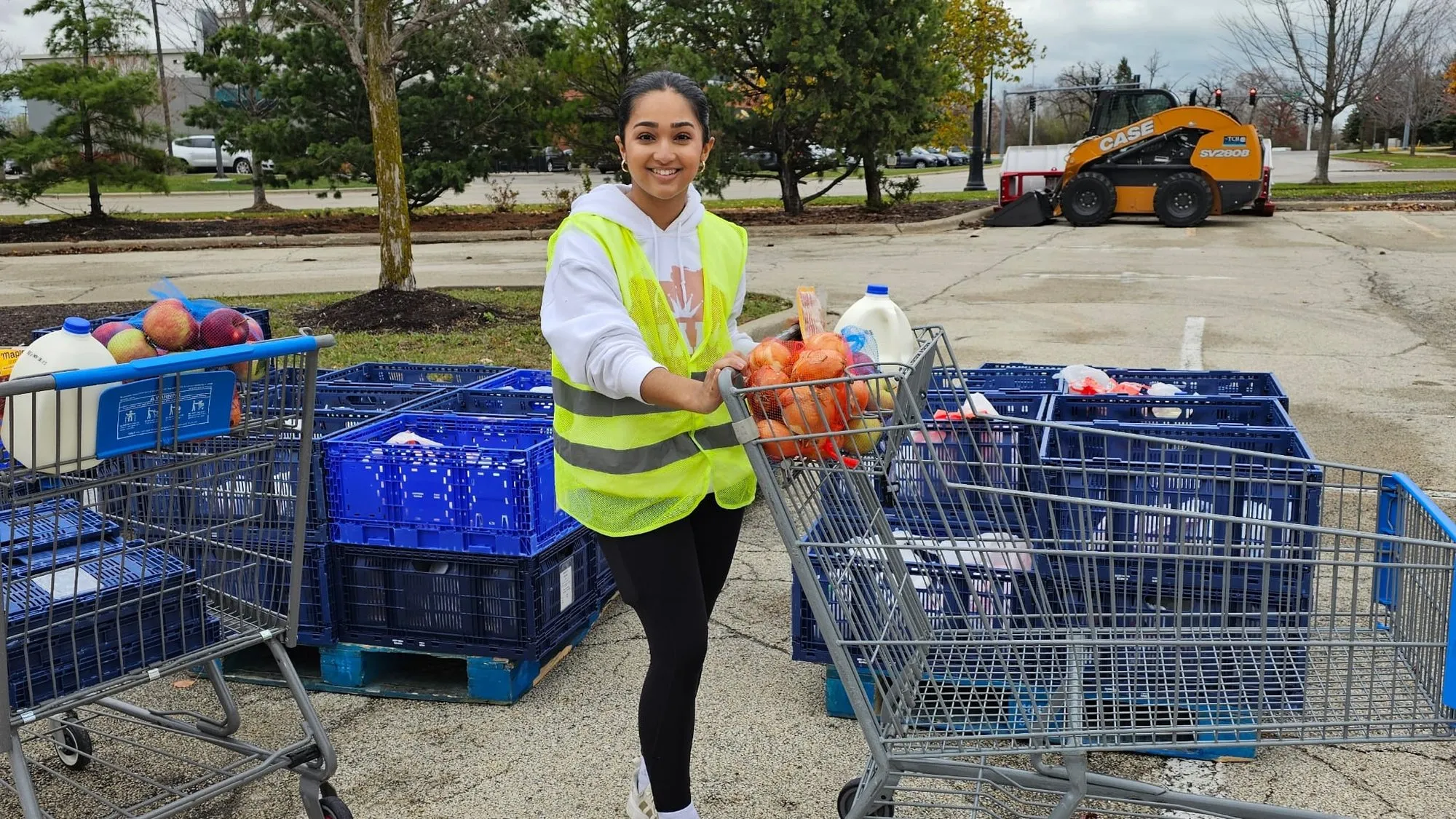 Volunteers at a Northern Illinois Food Bank mobile pantry