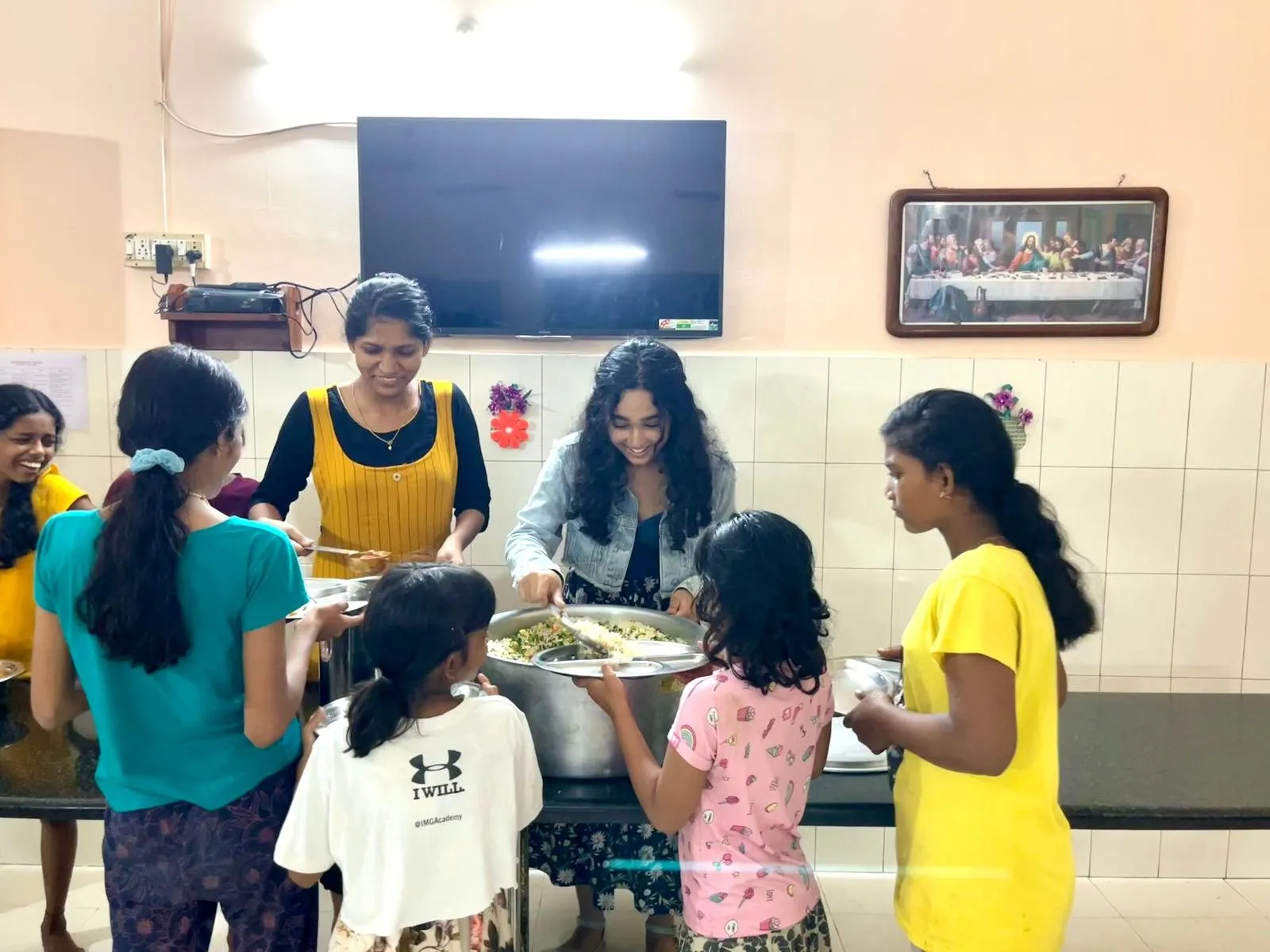 Meals shared with children at an orphanage in Kerala
